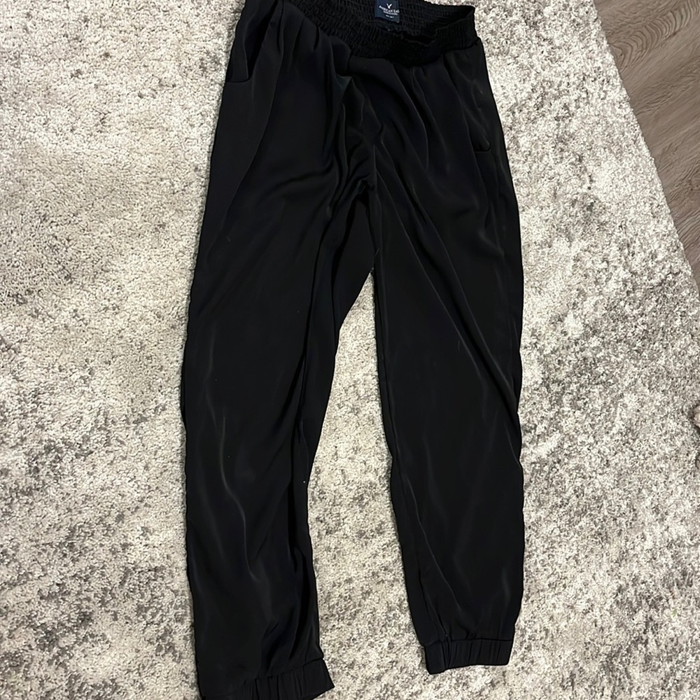 Black silky pants